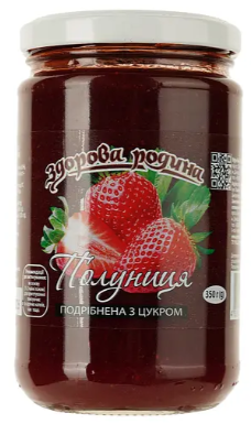 Варення Здорова родина Полуниця подрібнена з цукром 350 г